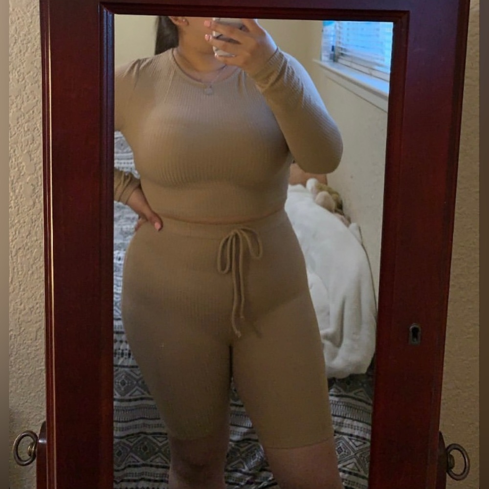 Fashion Nova 2 Piece Beige Set